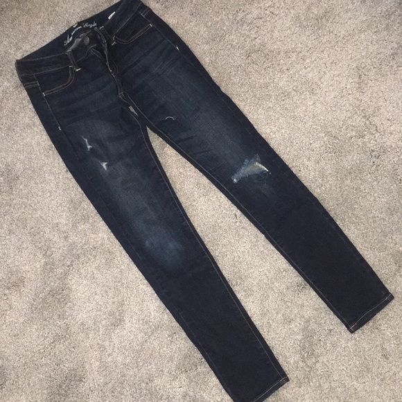 American Eagle Outfitters Denim - American Eagle dark wash skinny low rise jeans size 0